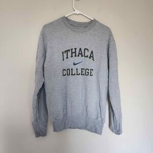 Nike Ithaca College Grey Crew Neck Sweater Medium